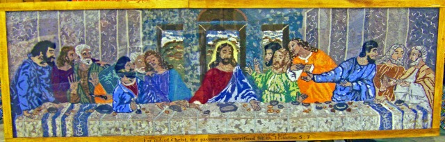 The Last Supper made out of lint 
