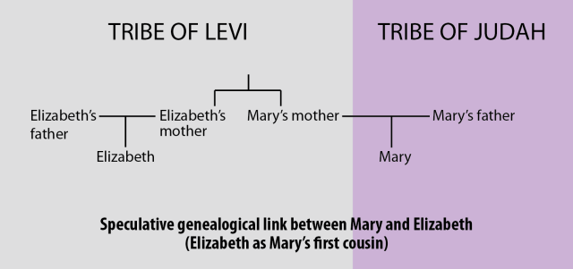 Mary's relationship to Elizabeth (speculative -- first cousin)